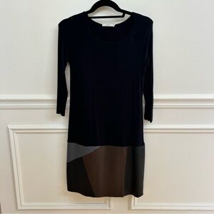 Bailey 44 Mixed Media Drop Waist Leather Skirt  Mini Dress Size Small